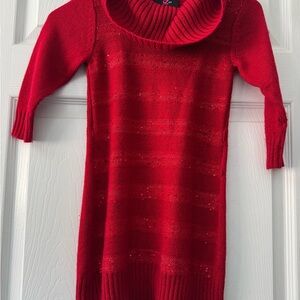 Iz Byer Vibrant Red Cowl Neck Sweater